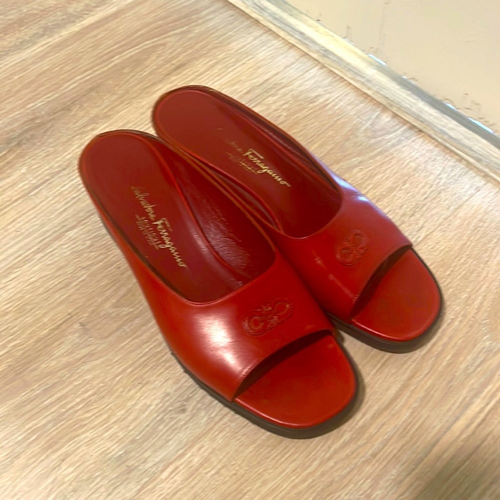 Salvatore Ferragamo Boutique Red Slides